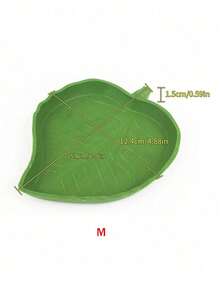 1pc Maple Leaf Shaped Feeding Bowl And Water Dish For Reptile, Turtle, Hamster, Frog, Plasitic, - Green - View 10