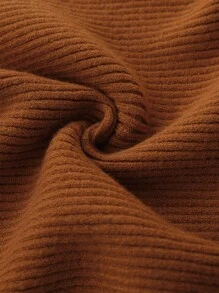 SHEIN Clasi 女士时尚优雅无袖露背修身针织连衣裙，棕色，适合夏季、秋季和冬季 - 棕色 - 查看 7