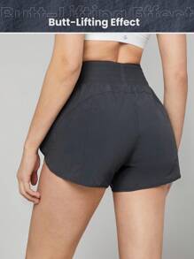 GLOWMODE Shorts De Carrera De Gran Altura Y Tejido Aireado Con Bolsillos - Iron Gray - Ver 12