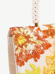 SHEIN SXY Túi xách nữ, Túi xách quai trên, Túi xách dạ hội, Thêu hoa, Quai xách ngọc trai, Thời trang, Thanh lịch, Đơn giản, Cá nhân hóa, Đa năng, Phù hợp với trang phục, Tiệc tùng, Dạ hội, Câu lạc bộ, Hẹn hò, Sinh nhật, Buổi tối, Đêm hẹn hò, Tiệc tối - Màu be - Xem 7