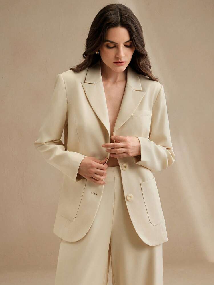 Ensemble tailleur pour femmes, printemps et été, décontracté, élégant, , pantalon large, ensemble deux pièces jaune oie