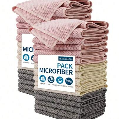 5/10/15/20pcs Kitchen Multifunctional Cleaning Cloth, Household Cleaning Cloth, Absorbent Car Towel, Kitchen Cleaning Cloth, Dishwashing Cloth