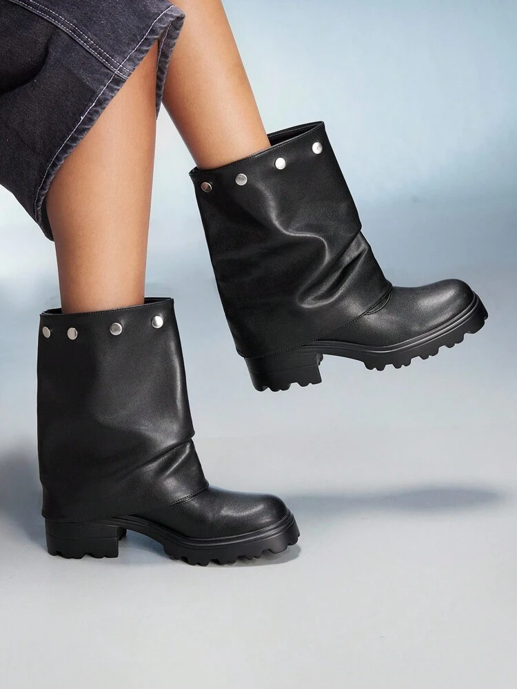 CUCCOO GRLICON Bottines pour femmes, style moto, Y2K, cool girl, rentrée scolaire, Halloween, Noël, tenues de fête