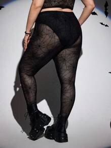 SHEIN CURVE+ 加大码不对称下摆口袋连衣裙哥特/哥特式女装/万圣节加大码/万圣节服装