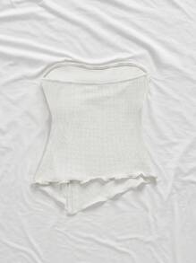 Firerie 女士优雅浪漫时尚通勤性感优雅风格黄色褶皱抹胸，适合派对、海滩度假、返校、浪漫约会、婚礼季、生日、复活节、春夏 - 白色 - 查看 2