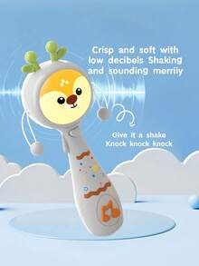 Zazumi 1PC 7.48*2.48in Baby Toy, Baby Music Swing Toy 18 Months Old, Baby Wave Drum Toy, Baby Bite Ring Toy With Music And Light, Toddler Learning Toy With Music And Light, Newborn Toy Baby Boy Girl Gift (Without Battery) - Multicolor - View 6