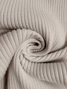 LanaWest Parte superior de punto de cuello alto con manga de murciélago asimétrica y unicolor, de estilo clásico. Elegante, versátil y apropiada para vacaciones, otoño/invierno