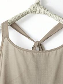 Linhara 大码女式无袖宽松休闲沙滩风连衣裙，适合春夏季度假和日常穿着 - 彩色 - 查看 5