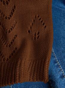 Franclia 女式纯色简约无袖针织上衣，日常穿着 - 棕色 - 查看 5