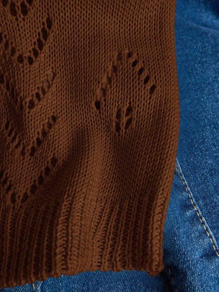 EMERY ROSE Women's Solid Color Minimalist Sleeveless Knit Top, Everyday Wear Maillard Style Summer Brown Knitted Sweater - Brown - View 5