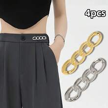 1/2/3/4pcs Invisible Waist Adjuster Buckle, Jeans & Skirts Waist Reducer, No Sewing Required, Detachable