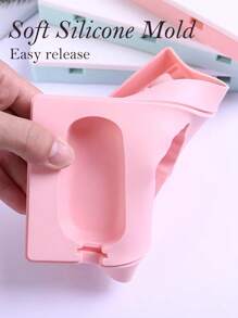 Joivida 1Pc Cute Shapes Silicone Popsicle Molds With Lids Reusable Ice Cream Mold Popsicle 4 Cavities Maker Homemade DIY Set - Pink - View 7