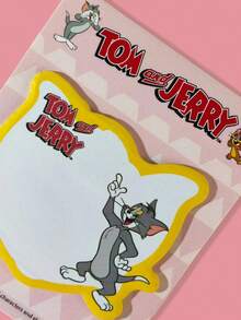 TOM & JERRY X SHEIN Set de notas adhesivas con diseño de dibujos animados - Lindos blocs de notas de dibujos animados para útiles de oficina y escuela, artículos de papelería coleccionables