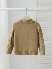 SHEIN Young Boys' Casual Button-Up Shawl Neck Long Sleeve Cardigan Children Cardigan Boys Knit Cardigan Boys Sweater Kids Cardigan Toddler Boy Cardigan Toddler Boy Fall Clothes Boys Winter Clothes Boys Sweater Young Boy Clothes Boys' Solid Sweater