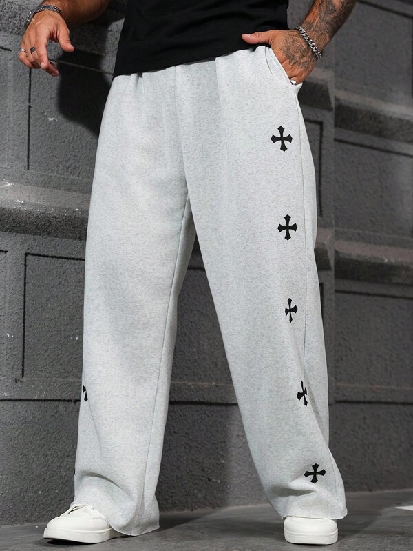 Manfinity LEGND 男士抽绳腰阔腿运动裤 阔腿运动裤 华夫格阔腿运动裤 男士阔腿慢跑裤 宽松裤 Y2kblack 宽松裤 交叉运动裤 男士交叉运动裤 哥特运动裤 设计师运动裤 男士运动裤