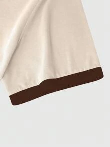 Claim Dot 男士休闲撞色字母印花短袖 T 恤 - 彩色 - 查看 5