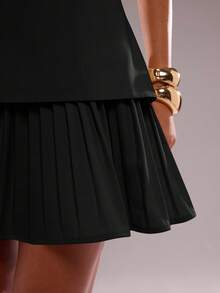 SHEIN BAE Váy ống đơn sắc tối giản thường ngày dành cho nữ - màu đen - Xem 7