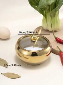 不锈钢调味罐加厚大容量盐糖调味罐烧烤店调味商用勺子 Price: $10.46 - 金色 - 查看 9