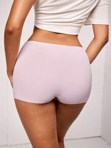 SHEIN 女士高弹力休闲字母印花舒适三角裤，夏季 - 粉色 - 查看 2