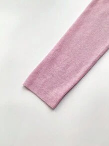 Franclia Neue schlank geschnittene, sanft süße, minimalistische Pullover-Bluse, Off-Shoulder für Frauen, Frühling/Herbst - Pink - Übersicht 5