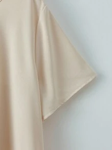 EMERY ROSE 大码女式花卉印花拼布圆领宽松休闲连衣裙