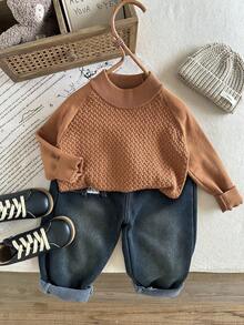 Gruby sweter żakardowy dla chłopców, khaki, bluzki codzienne, bluzka podstawowa, Halloween, vintage, czerwony, dla chłopców, czarny, kostiumy na Halloween, odpowiedni na wiosnę, lato, jesień, zimę, do szkoły, do ogrodu, na imprezę