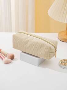 1个大容量灯芯绒笔袋，简约纯色灯芯绒文具收纳盒，桌面文具收纳盒，学生必备文具收纳用品。返校季 - 彩色 - 查看 13