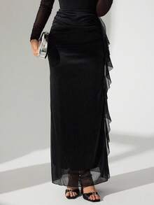 Modelyn Chân váy xếp ly thời trang nữ, kiểu dáng gợi cảm, thường ngày, thích hợp cho tiệc tùng. - màu đen - Xem 7