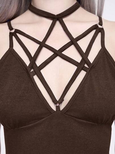 Goth Gothic Style Sexy Solid Color Mini Dress For Women, Summer