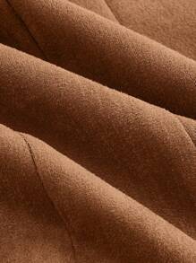 LanaWest Women's Spring/Summer Western Style Brown Suede Boho Deer Skin Tight Fit Cinched Waist Top Women's Spring/Summer Boho Vacation Apricot Textured Peach Blossom Ruffle Hem Wood Bead Decor Elastic Waist Skirt (With Lining) - Multicolor - View 6