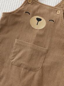 Cozy Pixies 2 件套男婴卡通动物图案针织柔软圆领长袖套头衫和围兜裤套装 - 彩色 - 查看 5