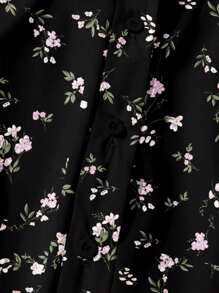 EMERY ROSE Áo cánh tay phồng họa tiết hoa ngày lễ cỡ lớn, trang phục mùa hè cho nữ, váy dự tiệc cưới Boho Phục hưng, ngày của mẹ, đơn giản và thời trang, kỳ nghỉ - Nhiều màu - Xem 6