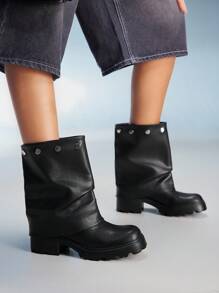 CUCCOO GRLICON 女士踝靴，机车风，Y2K，酷女孩，返校季，万圣节，圣诞节，派对装扮 - 黑色 - 查看 5