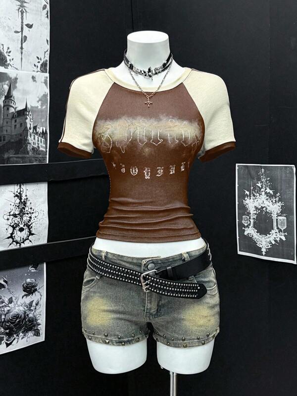 EgrlEra Subculture Street Chic Retro Graphic Print Women Round Neck T-Shirt