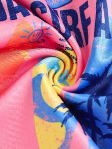 Notgurli Men's Tropical Print Casual Swim Trunks - Multicolor - View 4