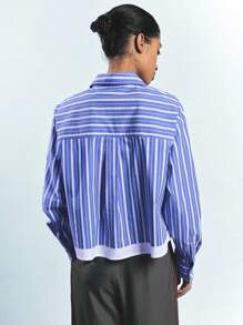 Maija 女士条纹休闲衬衫，简约时尚，适合日常穿着、节日