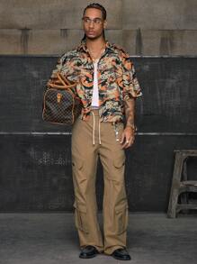 AXEPEAK 男士梭织休闲日常衬衫 - 彩色 - 查看 3