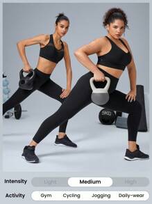 GLOWMODE FeatherFit™-Sculpt Snatch It Tummy Control Pocket Soft Silicone Waistband Leggings Medium Impact Jogging Gym Cycling