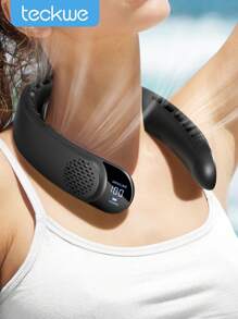 Teckwe Quạt đeo cổ có tấm làm mát, máy điều hòa không khí di động không cánh, hoạt động êm ái, có thể sạc lại, vật dụng thiết yếu cho kỳ nghỉ của nam nữ khi đi du lịch, cắm trại và hoạt động ngoài trời. - Nhiều màu - Xem 7