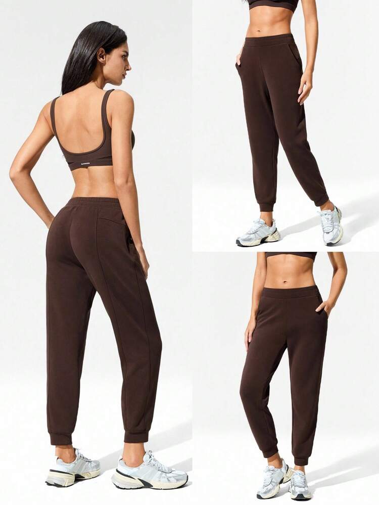 モーダル 調整可能なドローストリング レギュラーフィット ポケット付きジョガーパンツ デイリーラウンジ 秋