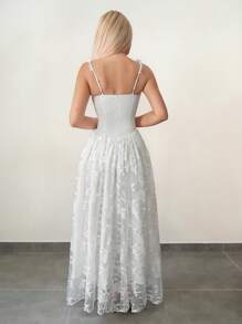 Sweetina Váy xòe xương cá xếp ly màu trơn thanh lịch dành cho nữ - trắng - Xem 2