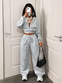 BamGleam Casual Colorful Graffiti Print Long Sleeve Hoodie Pullover Fall Back To School Fashion - Grey - View 2