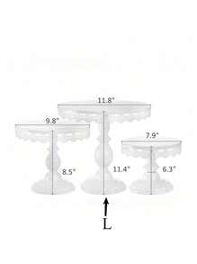 1 pieza Soporte de pastel con decoración de encaje blanco, Juego de soportes de pastel de metal, para exhibir bandejas de postres y cupcakes, adecuado para cumpleaños, fiestas, bodas, celebraciones - Multicolor - Ver 14