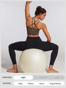 GLOWMODE FeatherFit™ Crisscross Hoạt động Xe tăng Hỗ trợ ánh sáng Thấp Yoga Hằng ngày - Cảm hứng quế - Xem 6