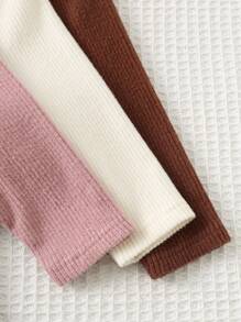 Cozy Pixies Newborn Baby Elastic Waist Ribbed Leggings Chic For Autumn/Winter Fall - Multicolor - View 6