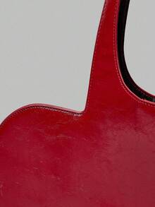 Ontre Fashionable Asymmetric Heart-Shaped Shoulder Bag - Burgundy - View 5