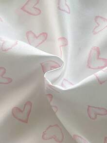 2 件套女婴长袖圆领荷叶边袖口心形印花上衣和心形印花荷叶边下摆裤子套装 - 淺粉色 - 查看 3