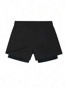 Manfinity Sport Corelite Set deportivo de 2 piezas para hombre, con top de manga corta y shorts con cordón, conjunto casual de entrenamiento para exteriores y gimnasio, transpirable