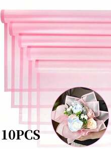 10/20/40 buc hârtie de împachetat floral semitransparentă, culoare roz mată, bordură solidă, impermeabilă, hârtie de împachetat cadou cu flori, DIY, pentru Ziua Îndrăgostiților, nuntă, ziua de naștere, absolvire, petrecere de mireasă, aniversare, decor, primăvară-vară, ambalaj cadou, buchet de trandafiri, cadou