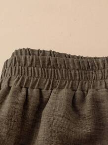 Rusticease 女士纯色松紧腰阔腿宽松休闲裤